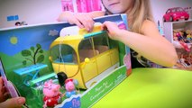 PEPPA PIG Campervan Playset Peppa and George Camping With Daddy Pig Playtime Toy Unboxing