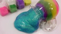 DIY How To Make Crystal Cup Colors Glitter Slime Learn Colors Slime Numbers Counting Baby Doll