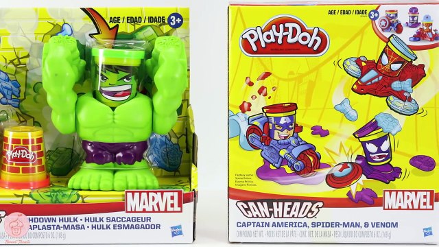 NEW Play doh MARVEL Can-heads Smashdown HULK Spiderman VENOM Iron man | Sweet Treats Playdough
