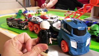 Cars for Kids | Thomas and Friends with Hot Wheels Fast Lane and Playmobil Police Mashup!