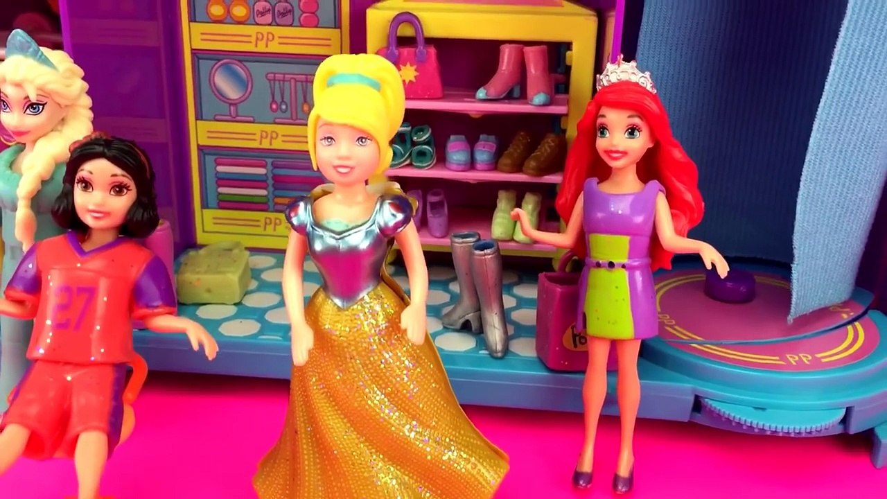Polly Pocket Dolls Clothes Dress Up Fashion Challenge Game for Kids Toys Disney Princess Magiclip