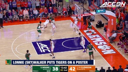 Miami's Lonnie Walker Soars For Posterizing Slam vs. Clemson