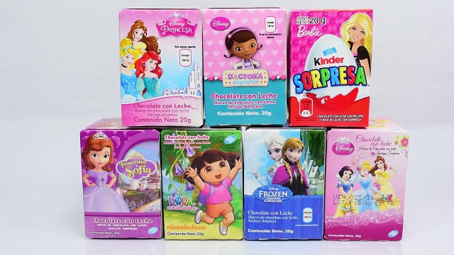 Huevos kinder Sorpresa de Barbie, Princesita Sofia, Frozen, Dora, Dra Juguetes..