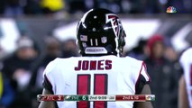 Atlanta Falcons wide receiver Julio Jones plays defender to break up two would-be interceptions