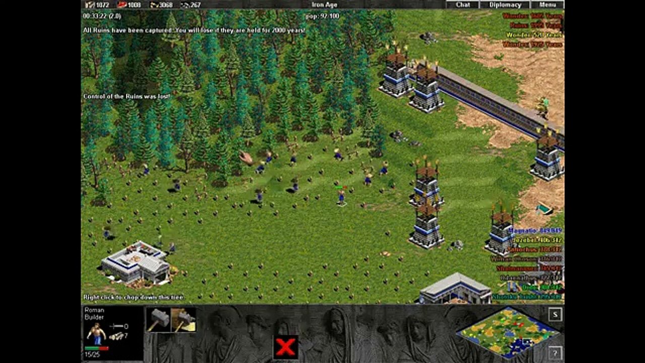 Roman vs 7 Hardest Randoms. Random Map. Age of Empires. Rise of Rome