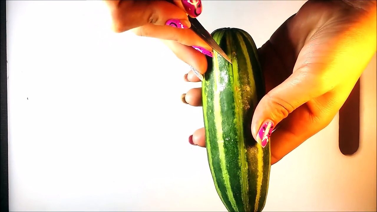 Very Sexy Cucumber Art & Flower Design - Fruit & Vegetable Carving & Cutting Garnish