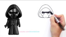 How to Draw Star Wars Kylo Ren step by step Cute The Force Awakens