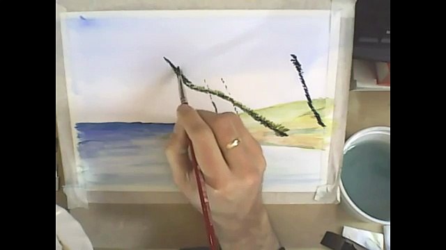 Acuarela paso a paso: Tecnica Acuarela seco sobre seco: Como Pintar con Acuarela una Playa Tropical.