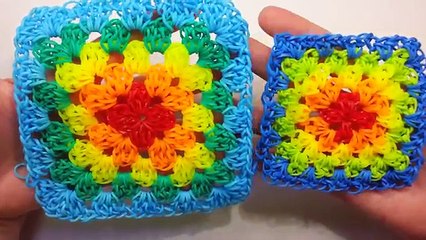 Granny Square Tutorial by feelinspiffy (HOOK ONLY) (Loom Bands)