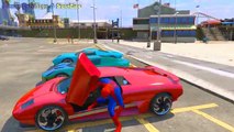 COLORS CARS for Kids. Spiderman in Sport Cars. Nursery Rhymes. FUN Childrens Songs with Action