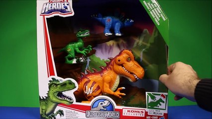 New JURASSIC WORLD TYRANNOSAURUS REX Stomp & Chomp Friends Set Unbox Review By WD Toys