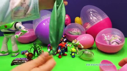 GIANT SURPRISE EGGS Toy Story & Super Hero Surprise Eggs Toys Video