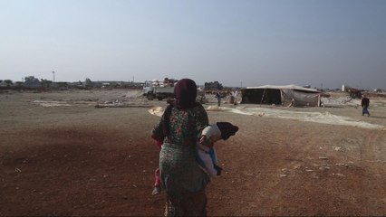 Exclusive footage: Displaced Syrians attacked at a makeshift camp