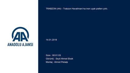 Trabzon Havalimanı'nda pistten çıkan uçak - Denizden çekilen görüntüler