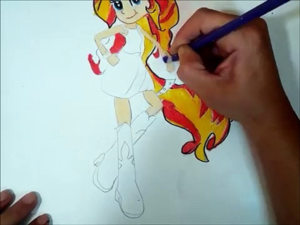 How to draw equestria girls my little pony sunset shimmer 3D
