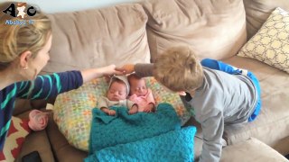Kids Meet Baby Twins Brother Sister for the first time Compilation - 10