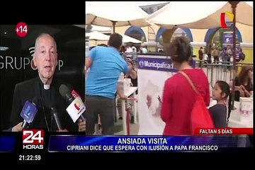 Cardenal Cipriani dice que espera con ilusión a Papa Francisco