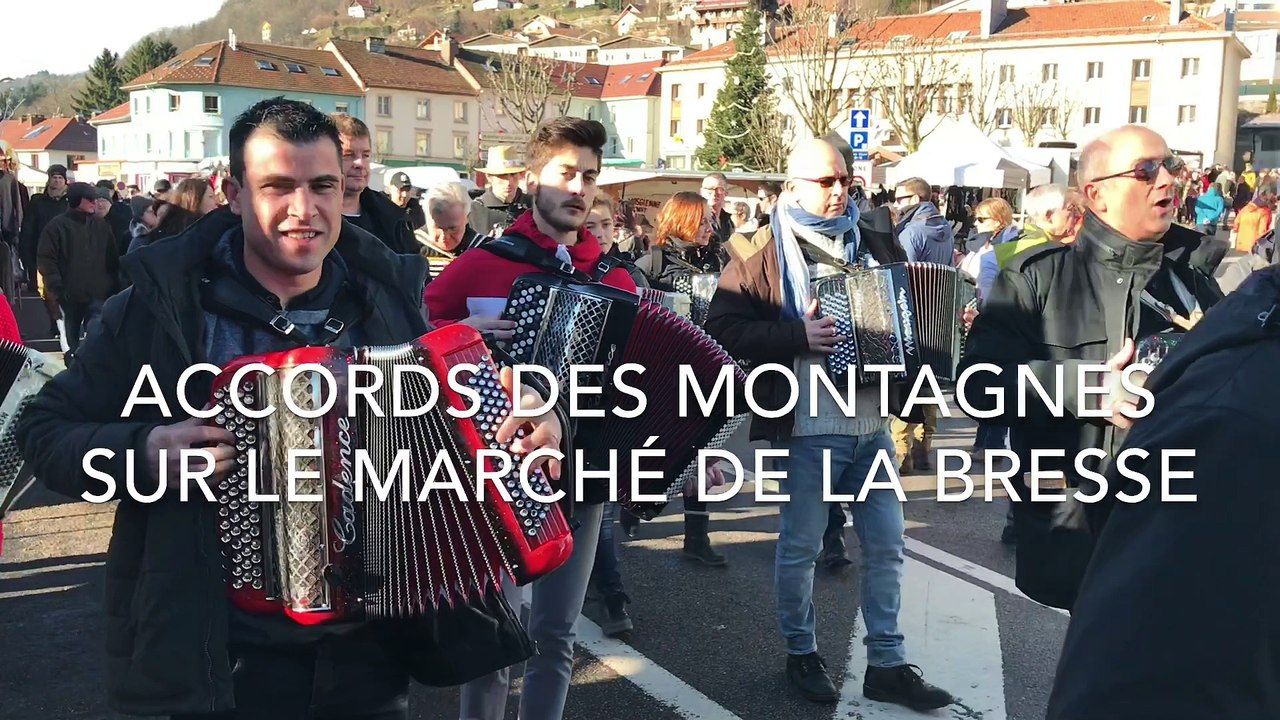Les accordéonistes jouent au marché de La Bresse pour lancer le festival Accords des montagnes