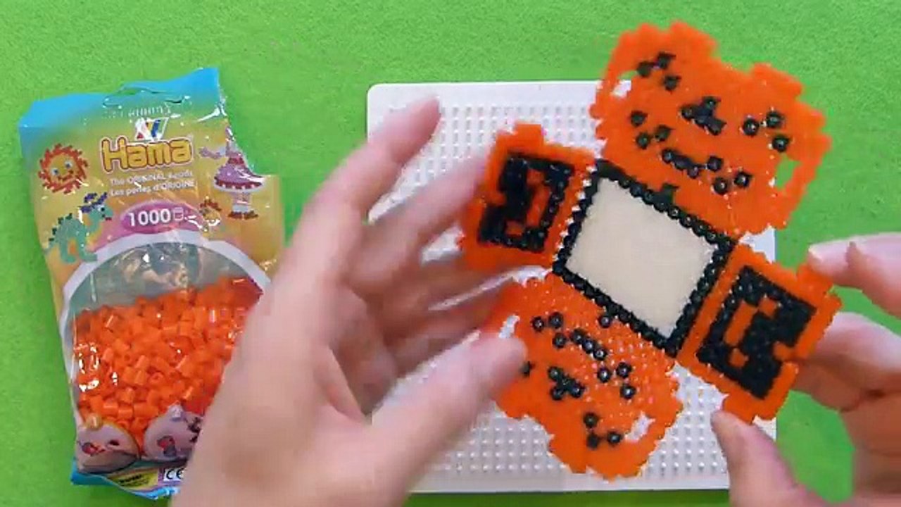 Tuto Bricolage Halloween - Panier Citrouille en perles Hama