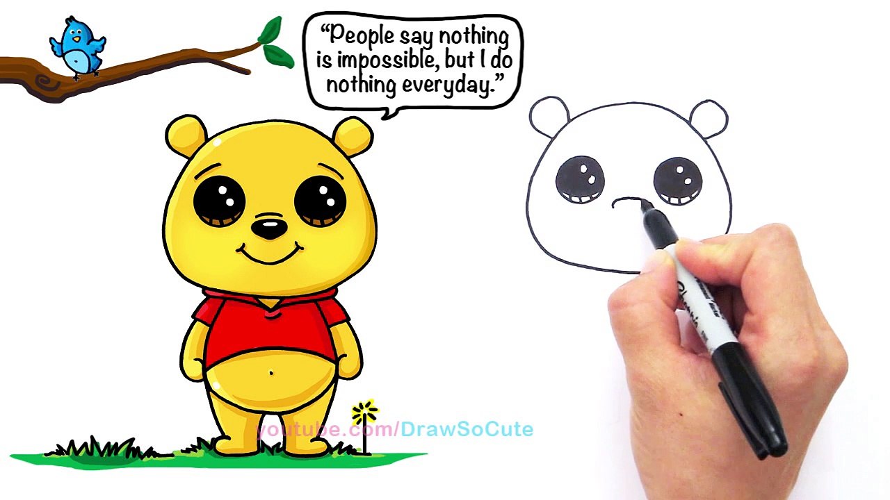 How to Draw Disney Winnie the Pooh Bear Cute and Easy