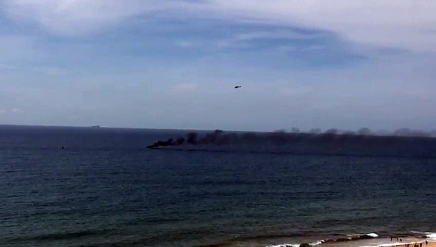 Internauta registra fumaça saindo do mar, em Vila Velha