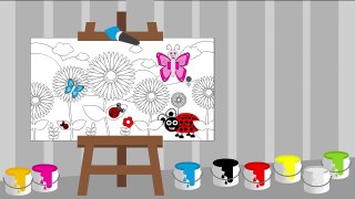 Kolorowanka - Kolorowanie Motyla i Biedronki - Nauka kolorów dla dzieci | CzyWieszJak