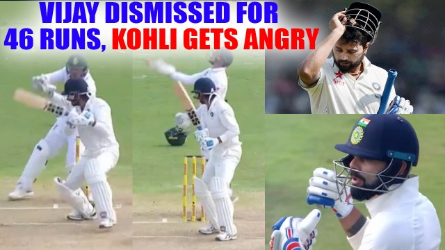 India vs South Africa 2nd test 2nd day: Murali Vijay out for 46 runs, leaves Kohli fuming | Oneindia