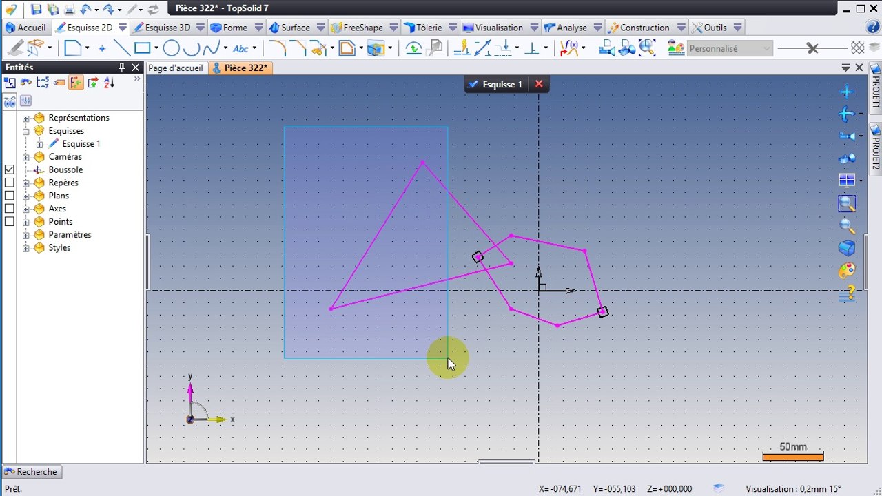 TUTORIEL TOPSOLID7-ESQUISSE-SELECTIONNER