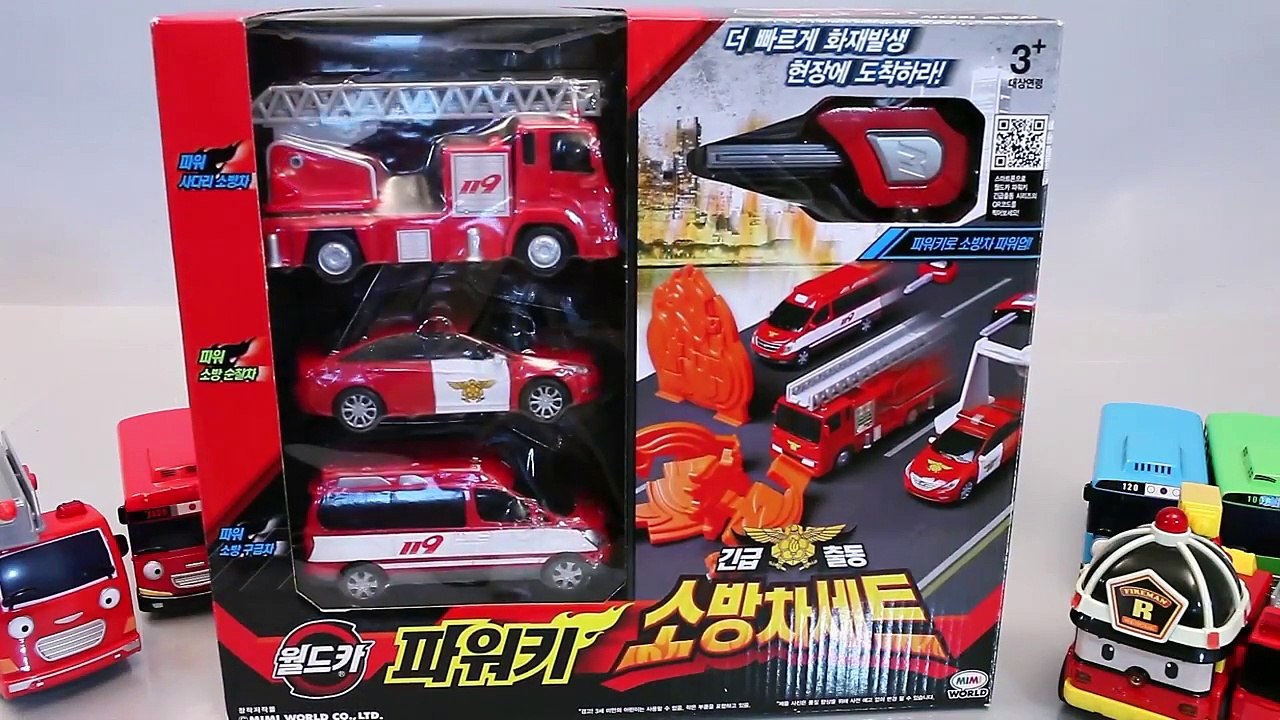 Fireengine Fire Station Rescue Cars Tayo the Little Bus Garage Learn Numbers Colors