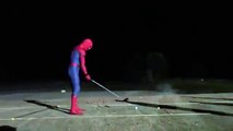 TOM HOLLAND goes golfing as SPIDER-MAN