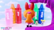 Learn Colors Powerpuff Girls Crayons Paw Patrol Baby Dolls Eating Peppa Pig Playdoh Molds PJ Mask