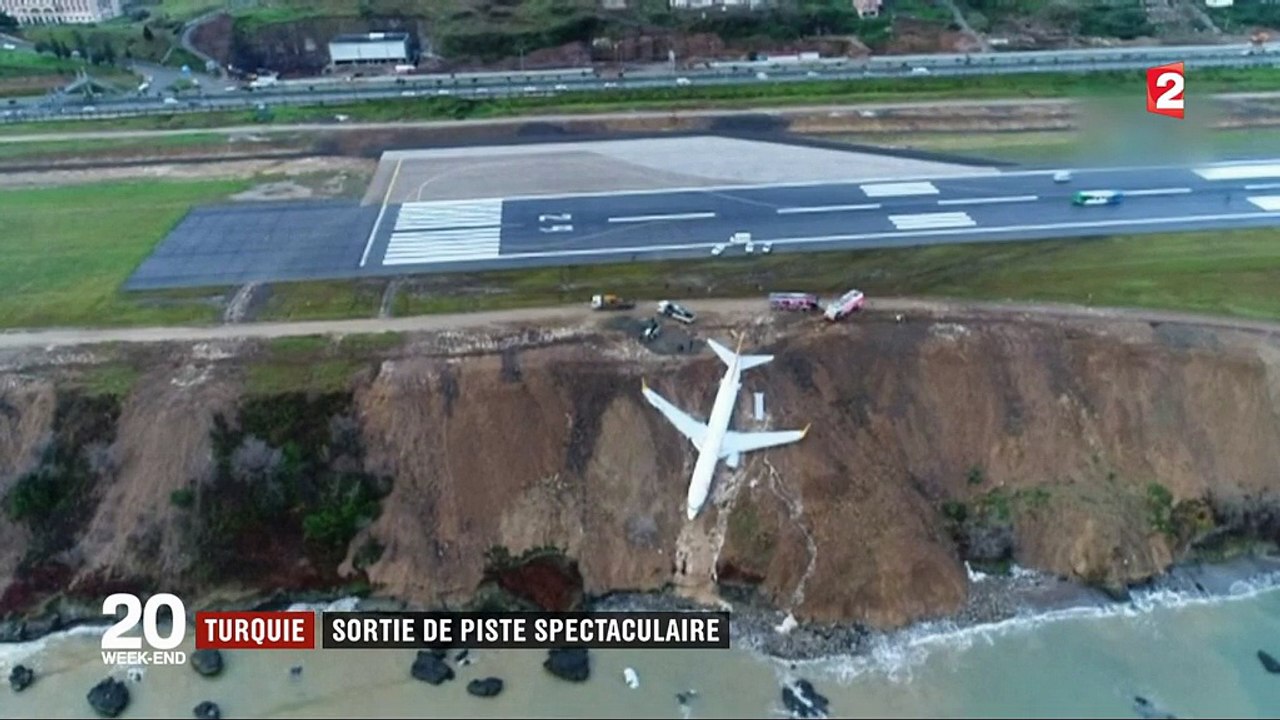 Turquie : sortie de piste spectaculaire d'un Boeing 737