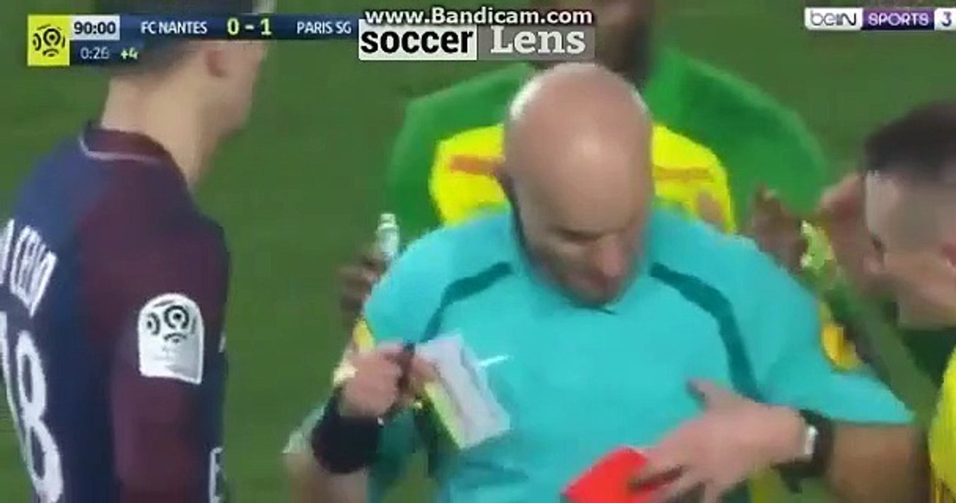Carton rouge pour Diego Carlos HD - Nantes 0-1 PSG 14.01.2018