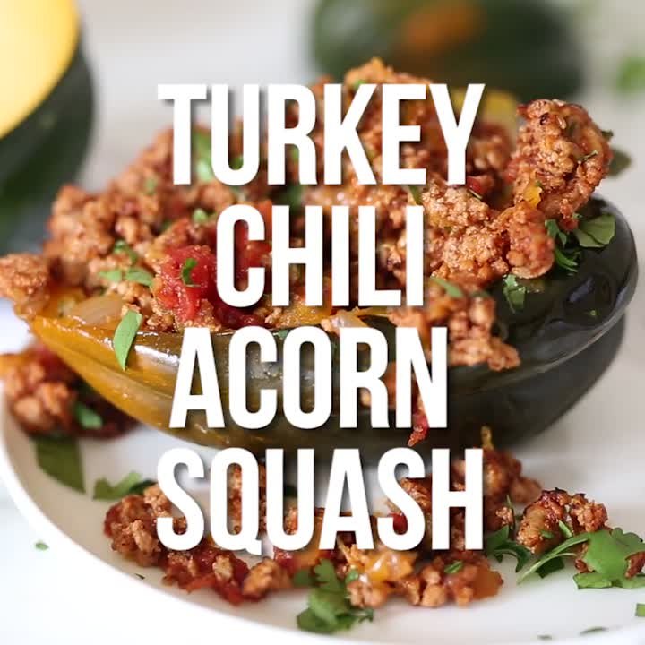 Turkey Chili Stuffed Acorn Squash