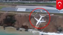 Plane skids while landing and almost winds up in Black Sea