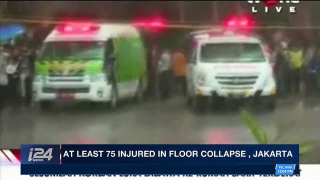 i24NEWS DESK | At least 75 injured in floor collapse, Jakarta | Monday, January 15th 2018