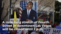 Preparing for MLK Day parade in downtown Las Vegas