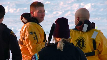 Coast Guard Attempts to Rescue Dog Stranded on Frozen Lake