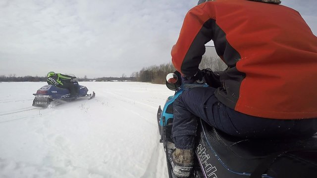 Snowmobile Riding and Bank Jumping - GoPro Action With Kam!