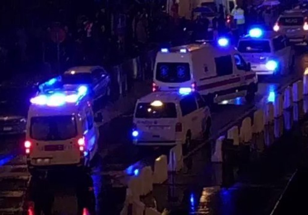 Emergency Vehicles Respond After Explosion in Antwerp