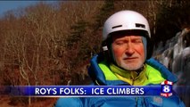Ice Climbers in North Carolina Mountains Enjoying Cold Weather