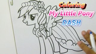 My little Pony RAINBOW DASH Coloring Pages MLP Speed Colouring Kids Art