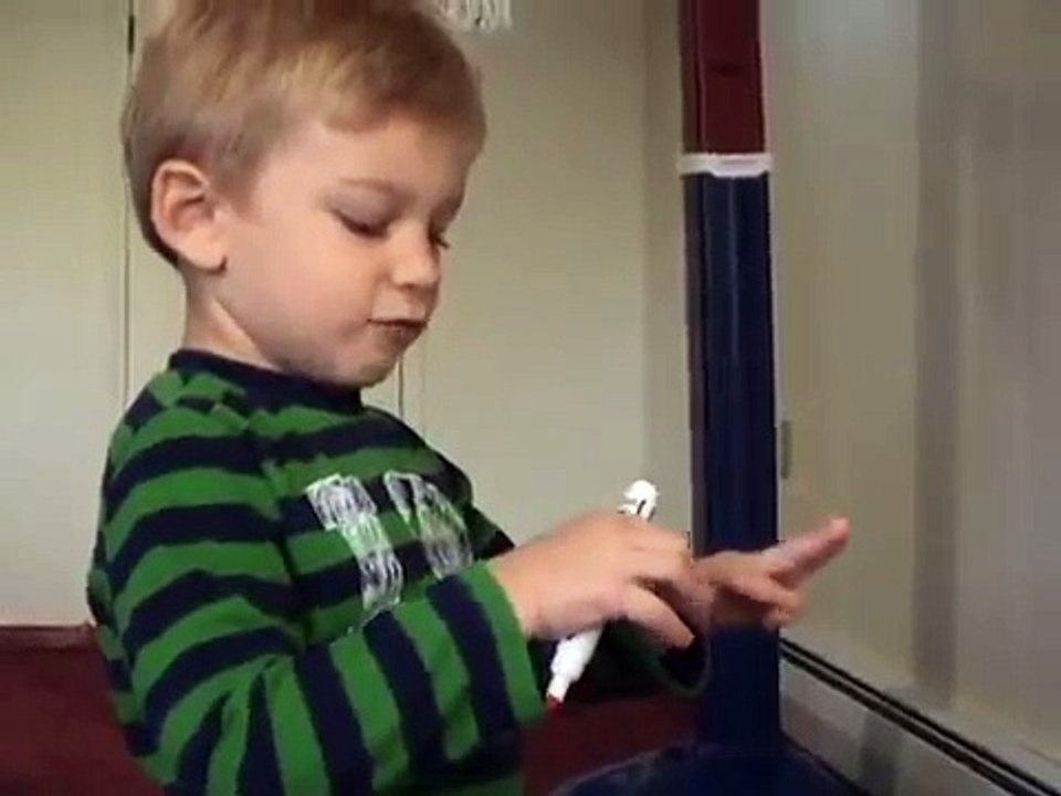 3-year-old Toby doing math