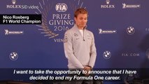 Formula One World champion Rosberg announces shock reti