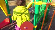 Funny babies playtime with ABC Song in Outdoor Playground for kids & Baby Nursery rhym