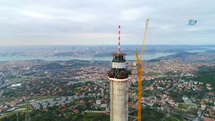 Çamlıca Kulesi'nde Anten Yükselmeye Başladı