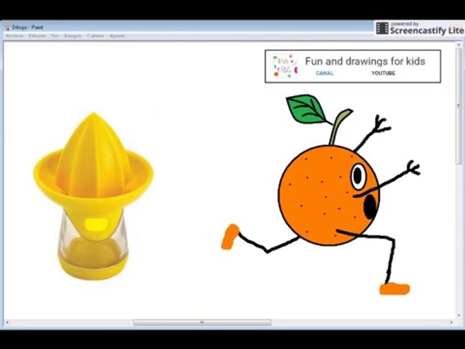 How to draw a funny orange and squeezer for children - Nursery rhymes
