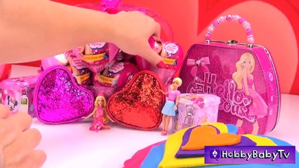 SURPRISE HEARTS! Barbie gets Slimed BIG Play-Doh Heart   Mega Bloks Pez Candy Hob