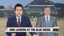 South Korean President Moon Jae-in dines with small and medium business leaders at the Blue House