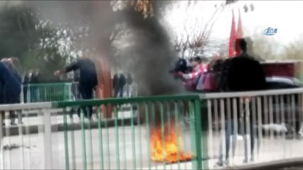 Köprüyü trafiğe kapattı, kendini yakmak istedi